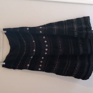 I.N.C. international concepts black silk skirt with rhinestones size 12